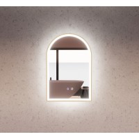 AR2 Arch Led Mirror With Brushed Gold Framed